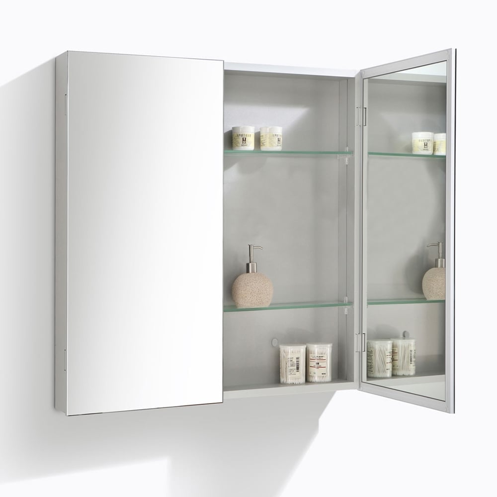 Neon Double Door Mirrored Wall Cabinet