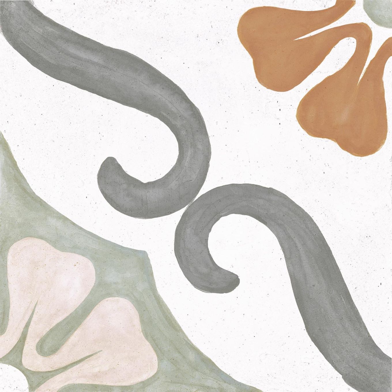 Sicily Green Matt Porcelain Patterned Tile 223x223mm