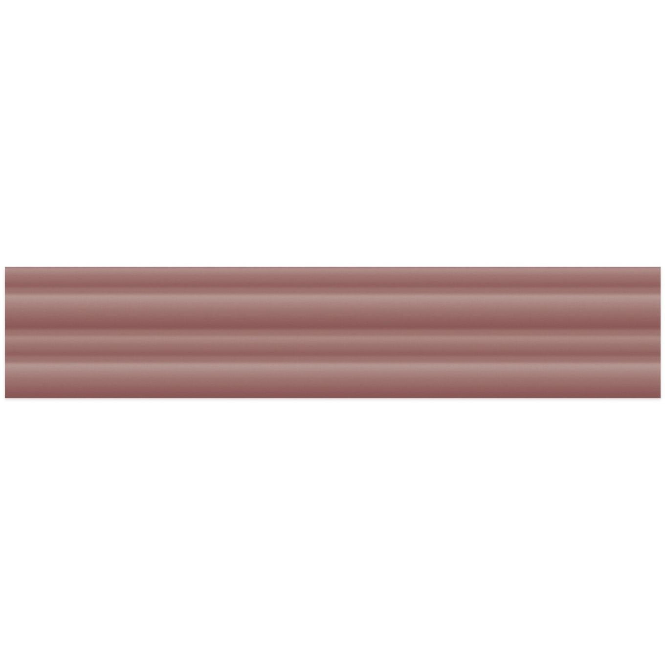Prism Ribbed Cherry Matt Ceramic Brick Tile 200x50mm