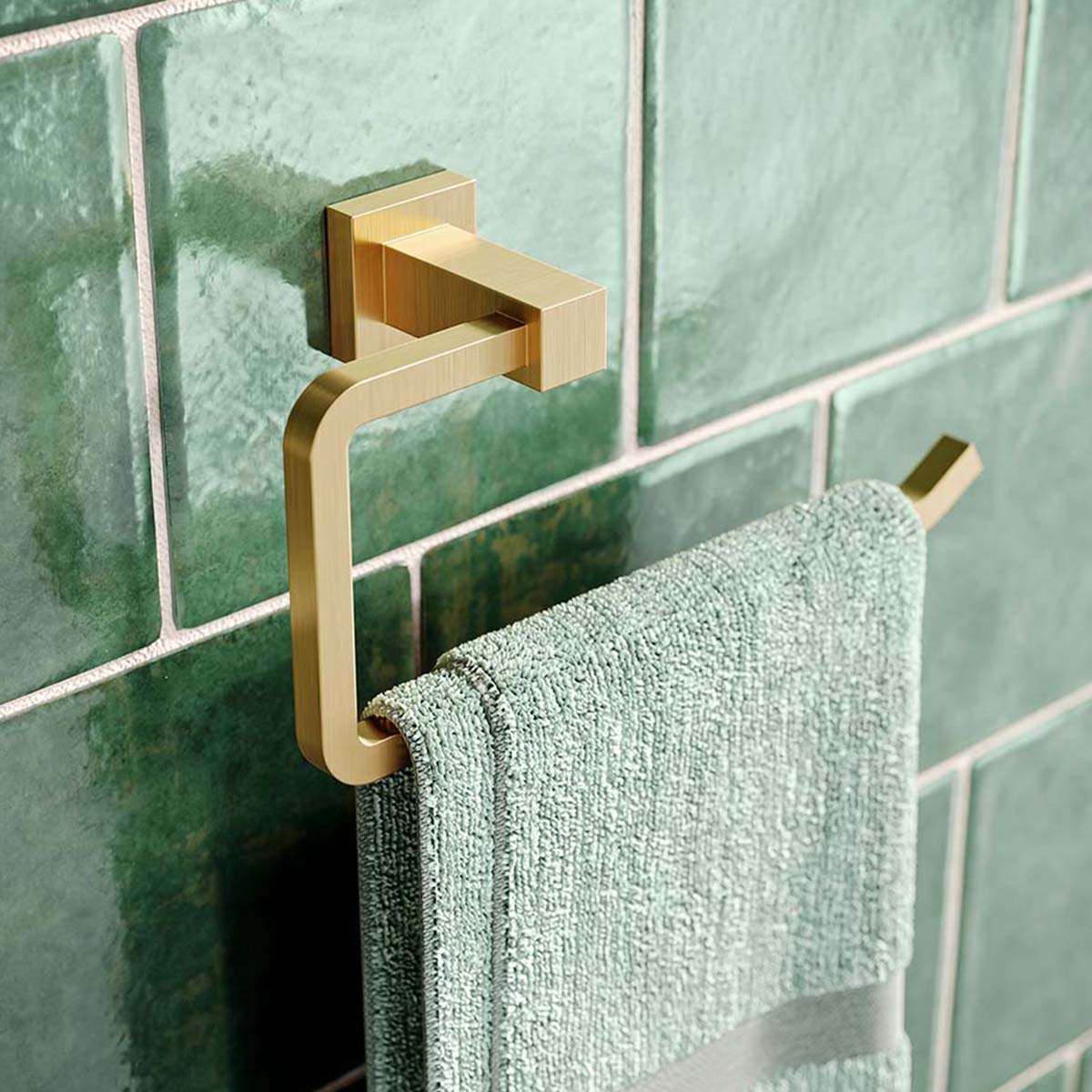 Quad Brushed Gold Towel Ring