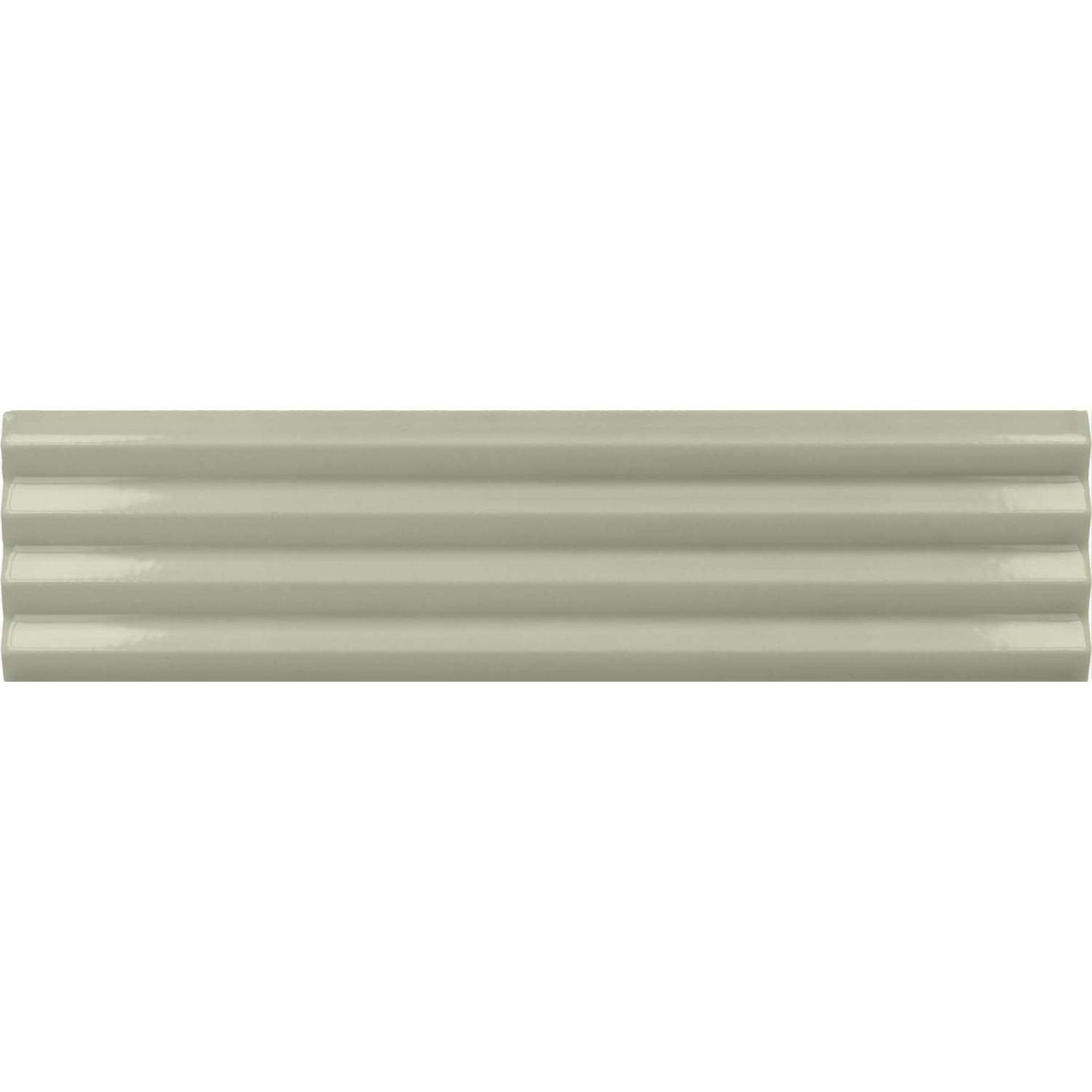 Accordion Ribbed Tansy Green Matt Ceramic Brick Tile 200x50mm