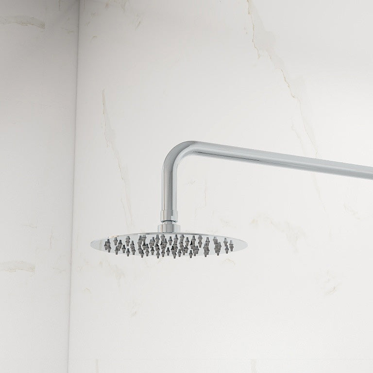 slimline polished stainless steel round 300mm shower head