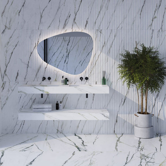 Mito Green Matt Marble Decor Ceramic Tile 333x1000mm
