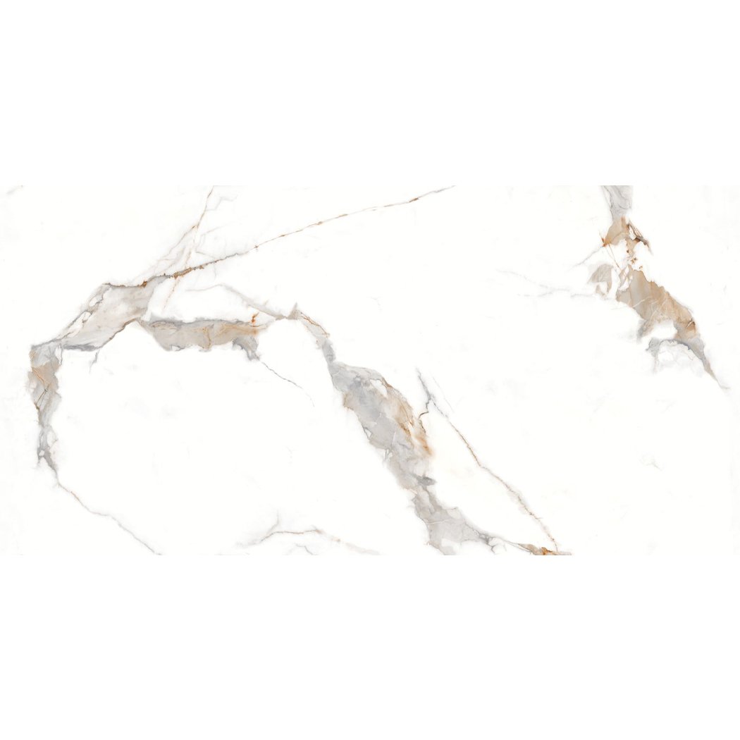 Stockholm White Marble Uniglow Porcelain Tile 1200x600mm