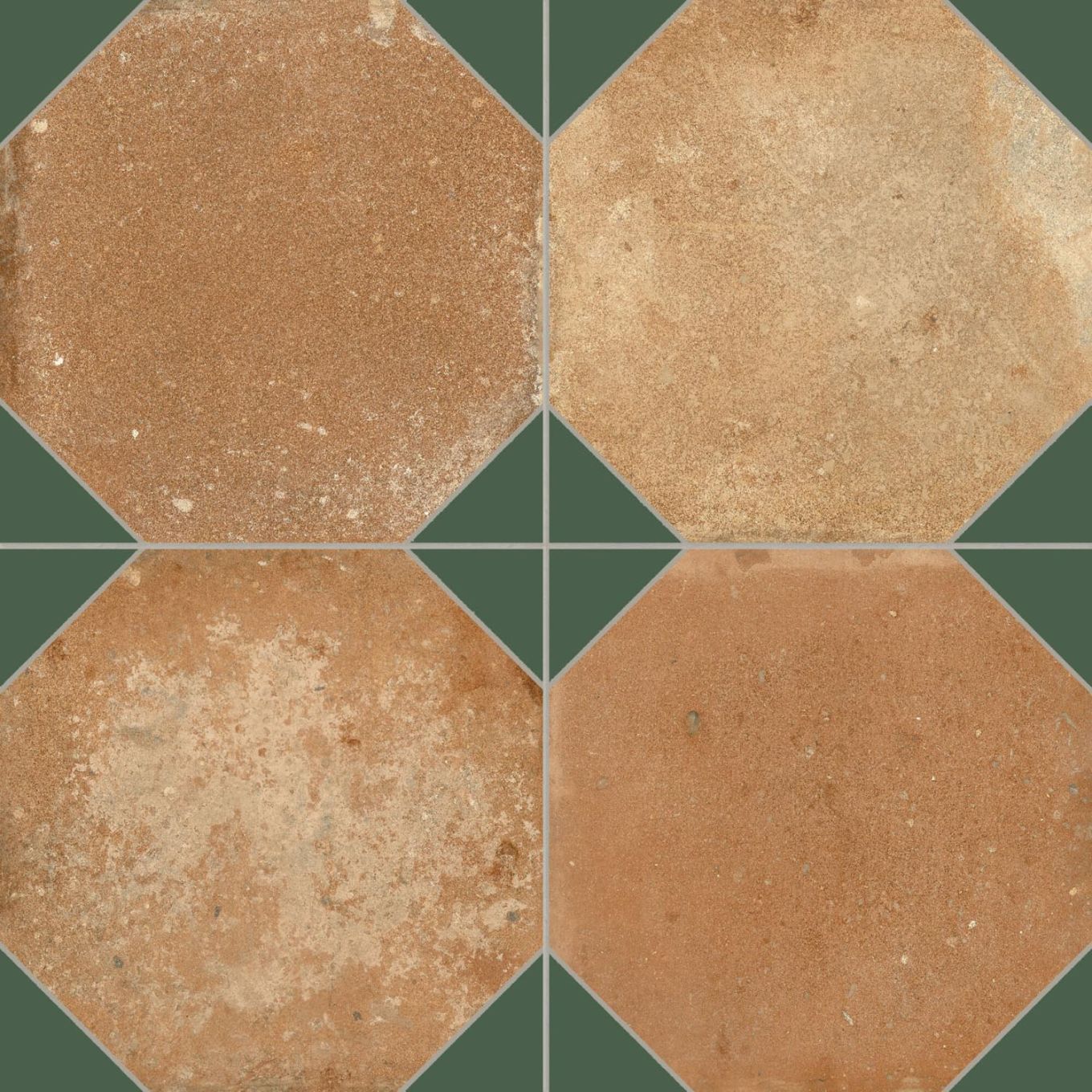 Natura Matt Porcelain Sage Patterned Terracotta Tile 452x452mm
