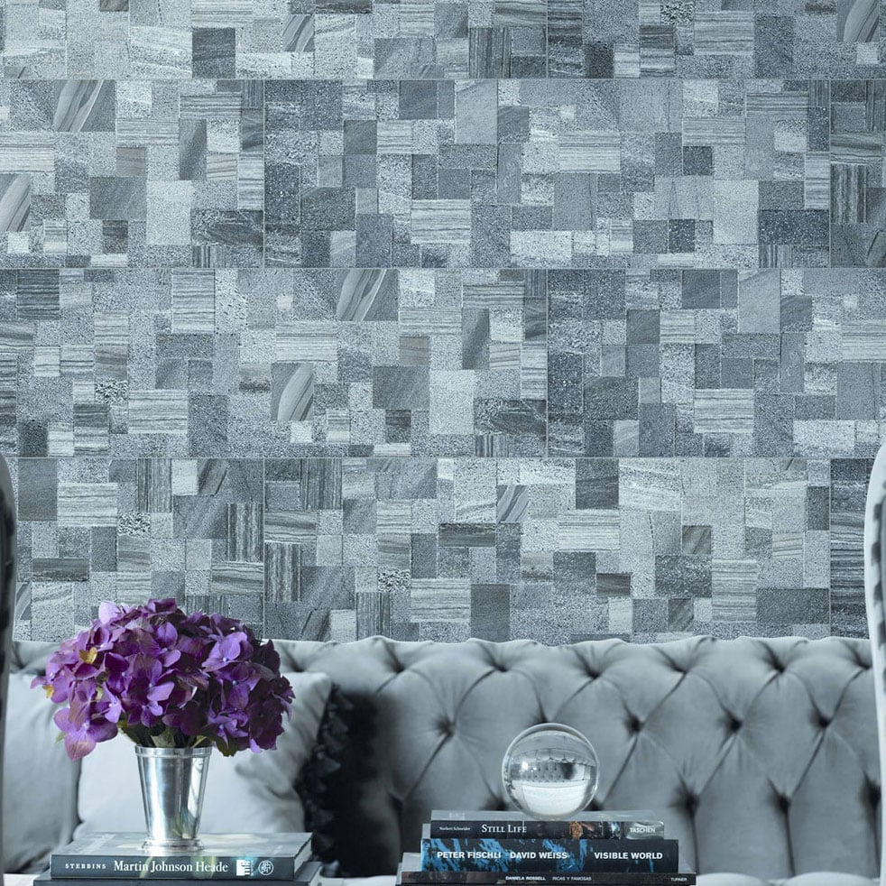 Gabriel Anthracite Mosaic Ceramic Tile 250x750mm