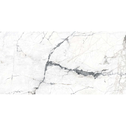 Kelto White Marble Gloss Porcelain Tile 300x600mm