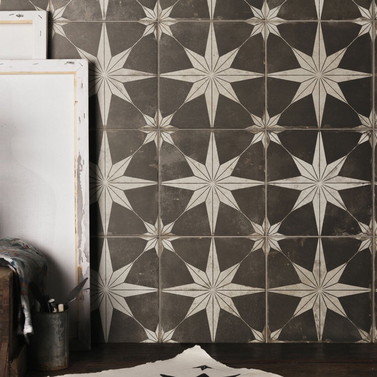 Fired Star Black Reverse Matt Ceramic Tile 450x450mm