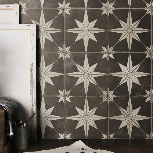 Fired Star Black Reverse Matt Ceramic Tile 450x450mm
