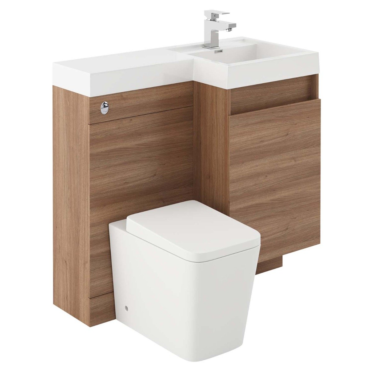 Summers Natural Oak Right Hand Combination Vanity Basin and WC Unit 900mm