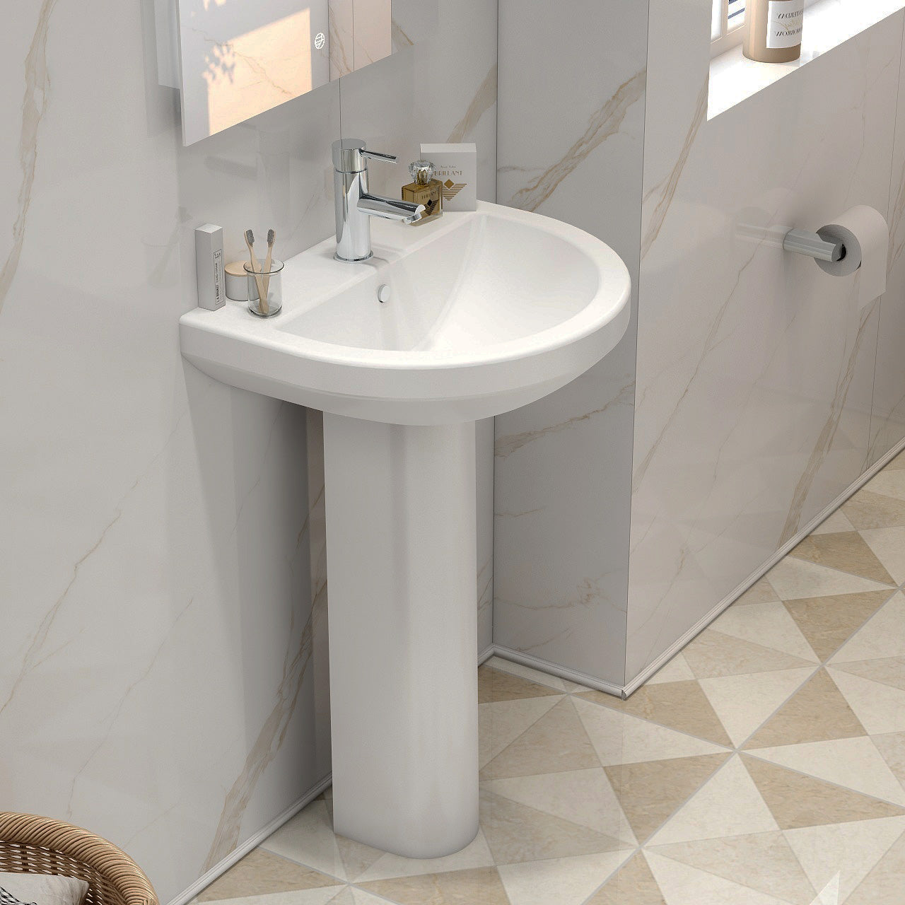 Ivo 550mm basin with one tap hole