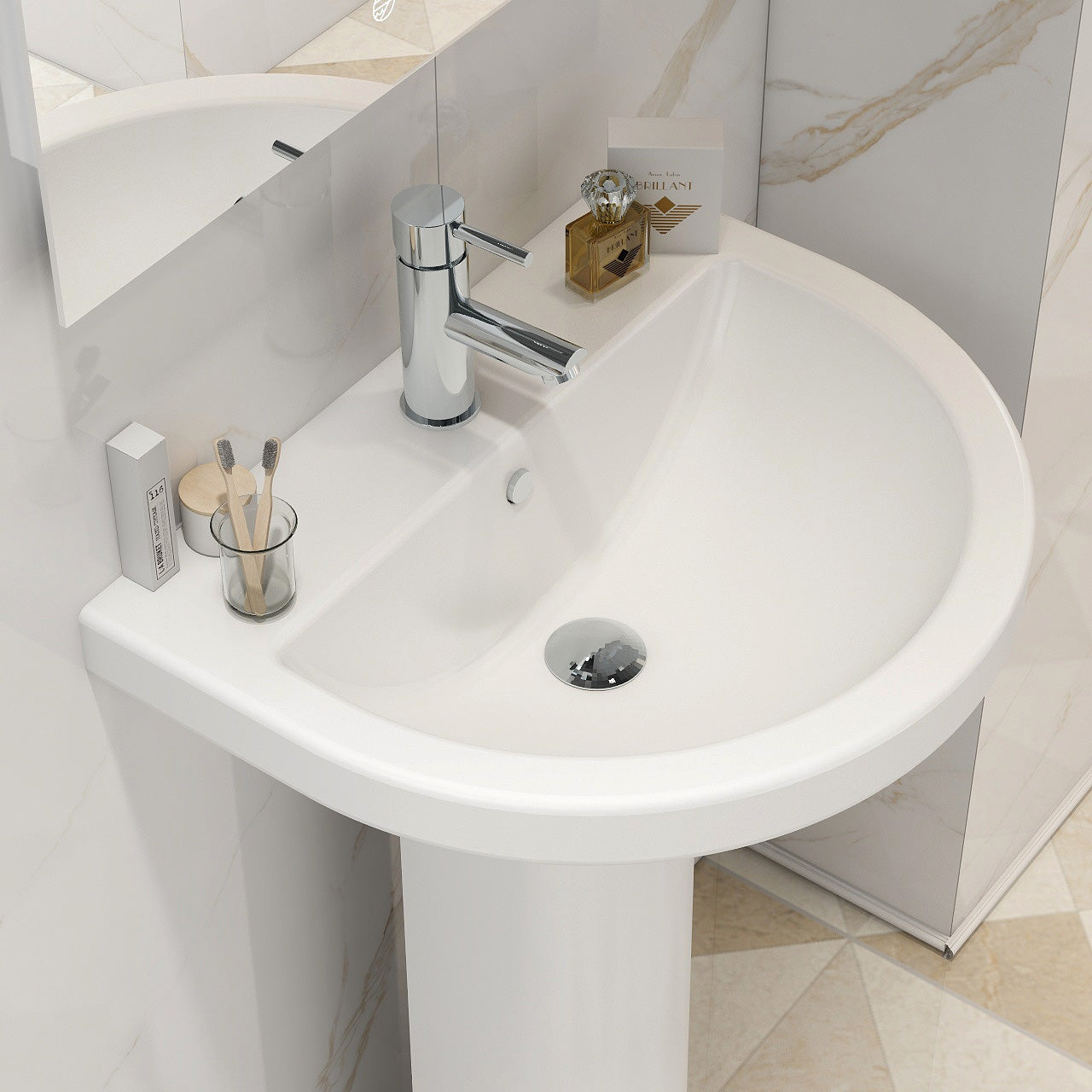 Ivo 550mm basin with one tap hole