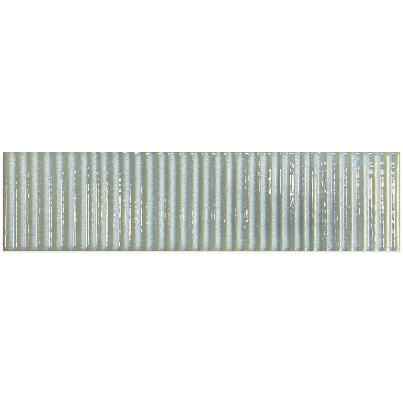Canillo Green Gloss Ceramic Brick Tile 300x75mm