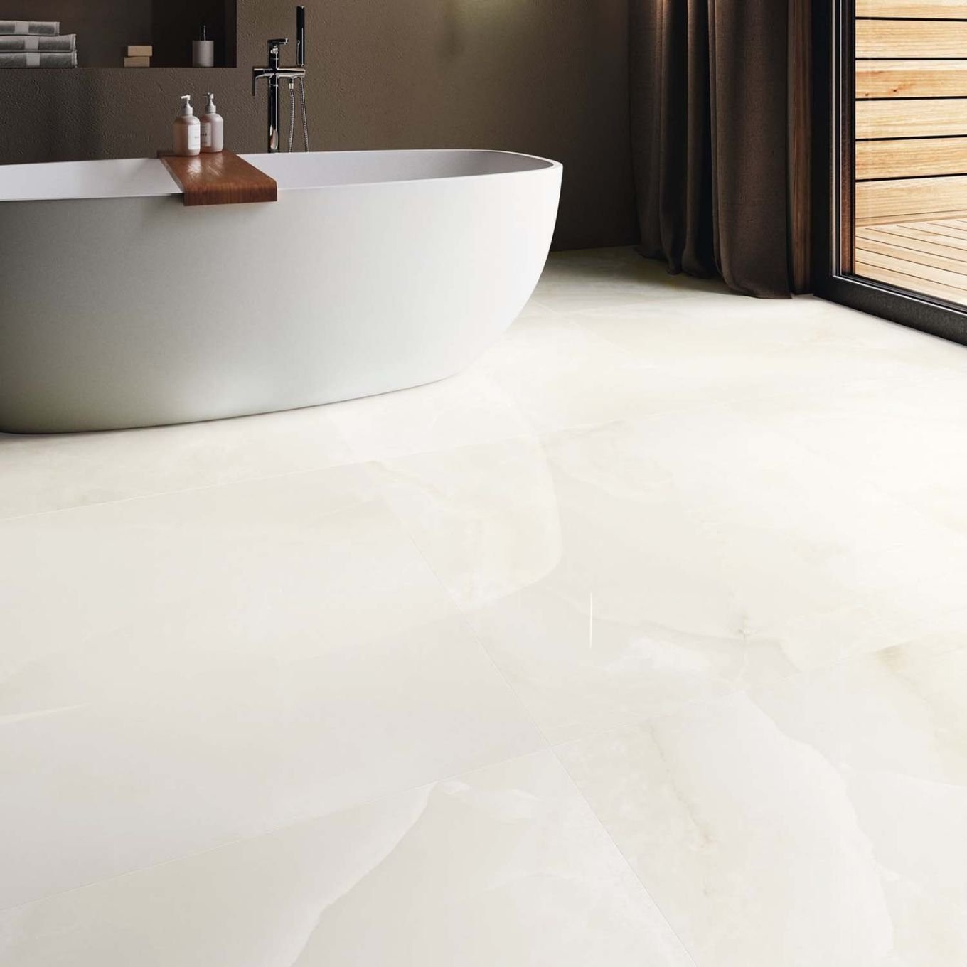 Ophelia Onyx Blanco Porcelain Tile 600x1200mm