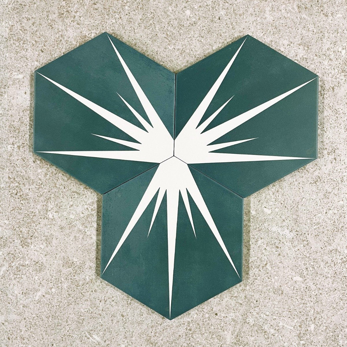 Lotus Hex Matt Green Hexagon Porcelain Tile 198x228mm