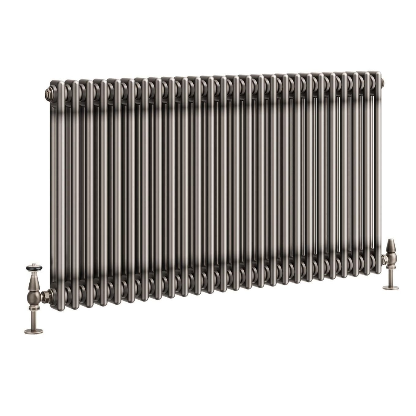 Clement Raw Metal Double Horizontal Column Radiator 600x1190mm