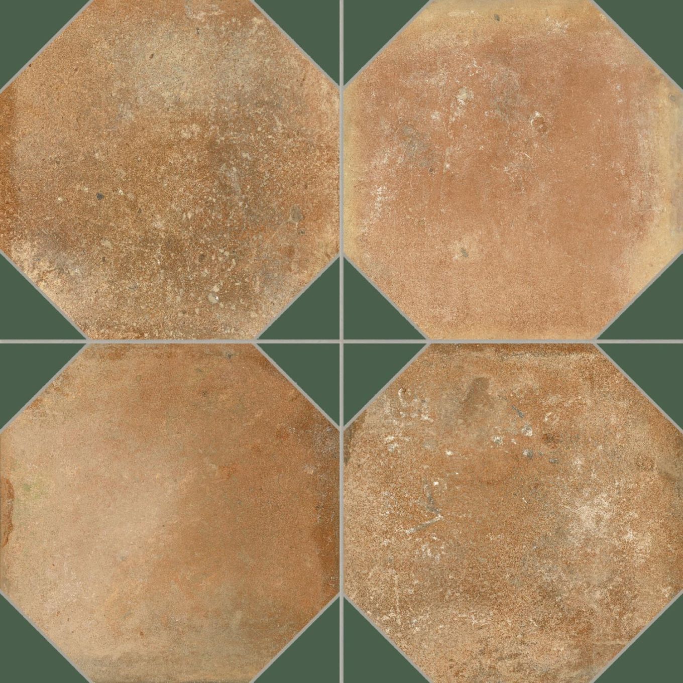 Natura Matt Porcelain Sage Patterned Terracotta Tile 452x452mm