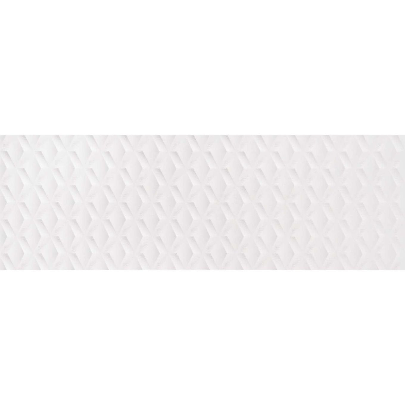 Rhythm White Matt Decor Ceramic Tile 300x900mm