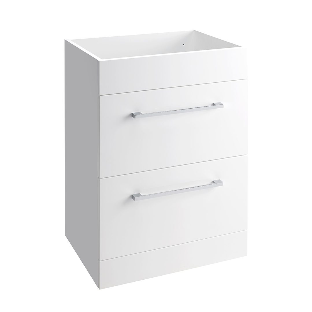 Elegant Haven Lomond 600 Floor Standing 2 Drawer Gloss White Unit