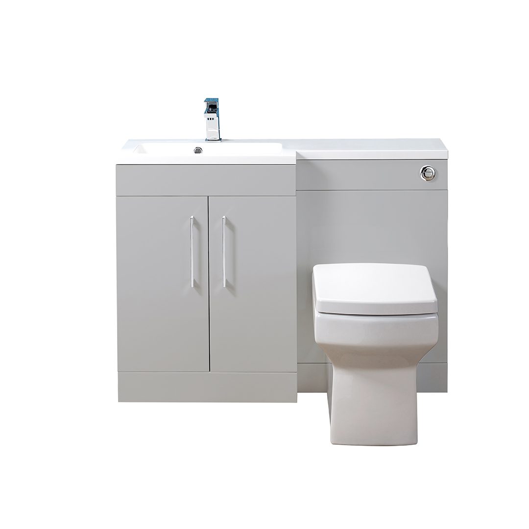 Elegant Haven Lomond 1000 Matt Stone L Shaped Slim Left Hand Unit And Basin 58707s-57607-5