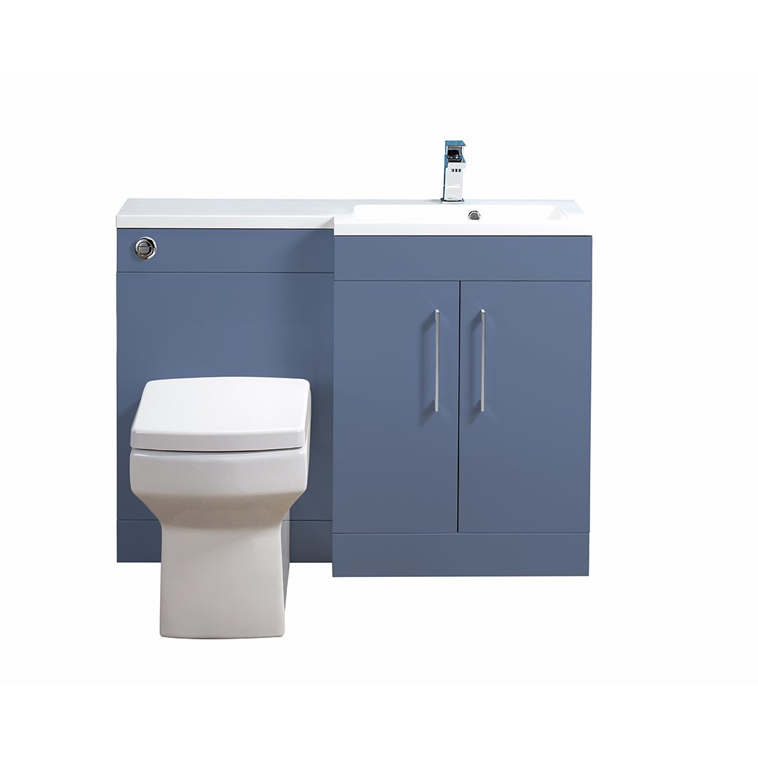 Elegant Haven Lomond 1000 Storm Blue L Shaped Slim Right Hand Unit And Basin 58703s-57603-5