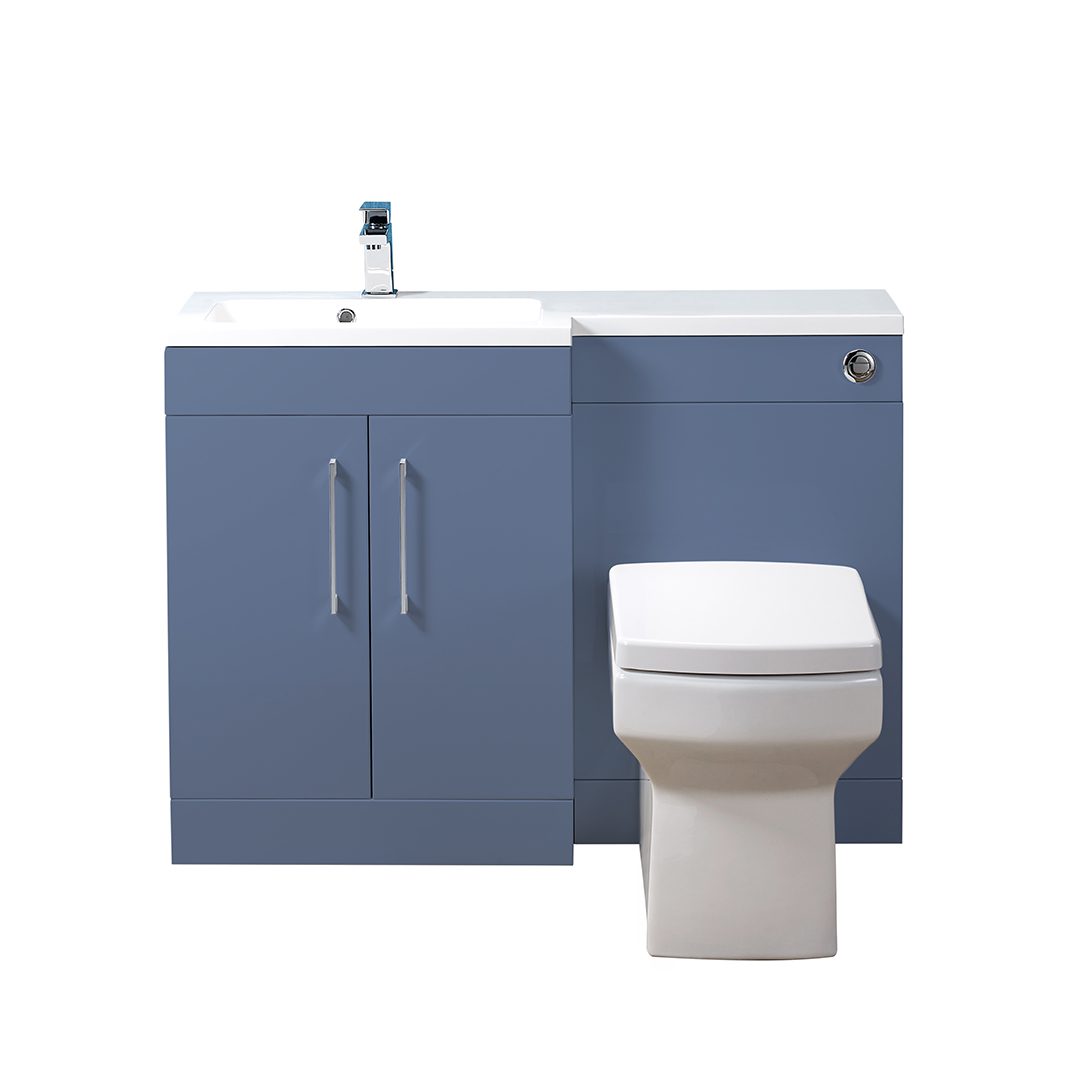 Elegant Haven Lomond 1100 Storm Blue L Shaped Slim Left Hand Unit And Basin 58503-57603-5