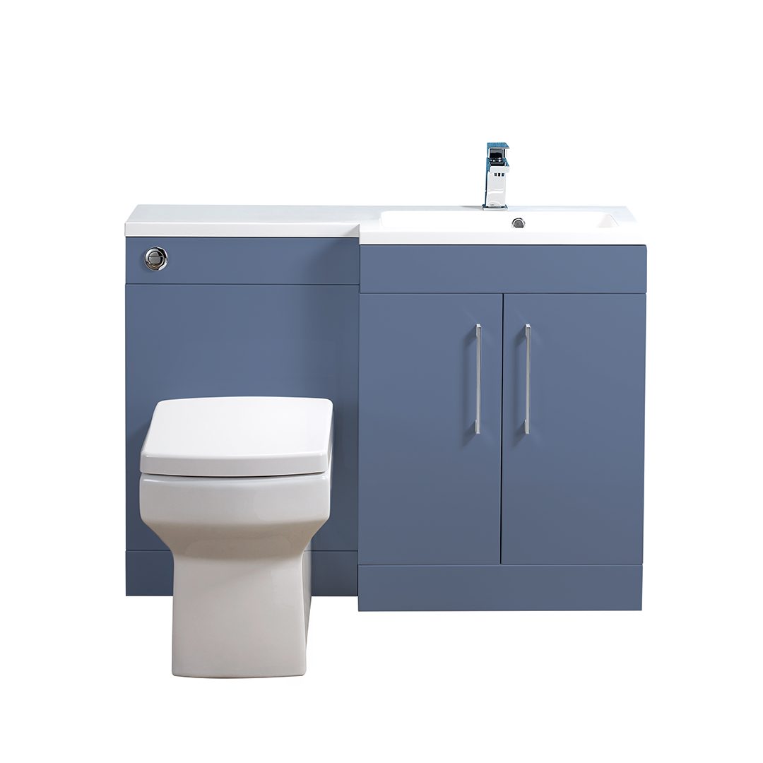 Elegant Haven Lomond 1100 Storm Blue L Shaped Slim Right Hand Unit And Basin 58503-57603-5