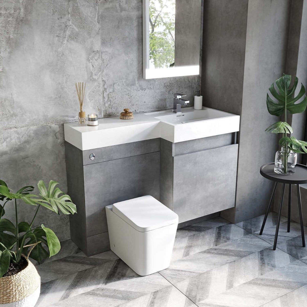 Summers Concrete Right Hand Combination Vanity Basin and WC Unit 1200mm