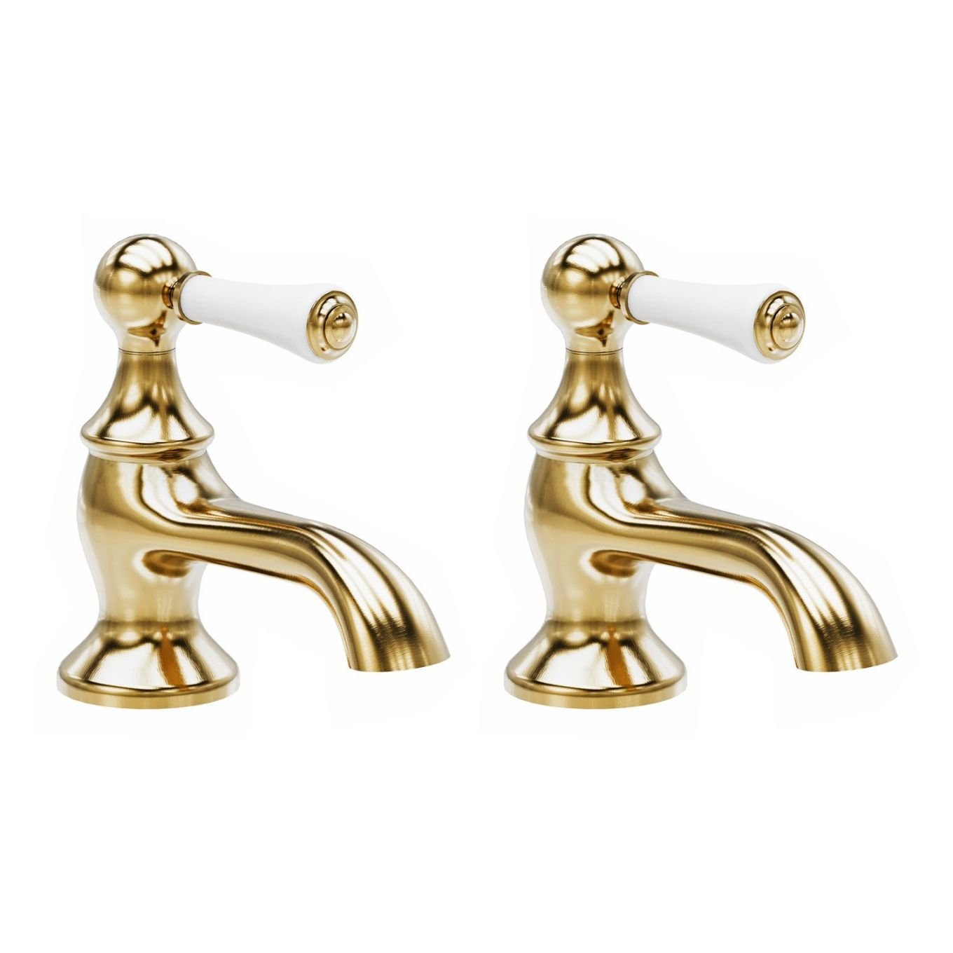 Warwick Brushed Gold Basin Pillar Taps