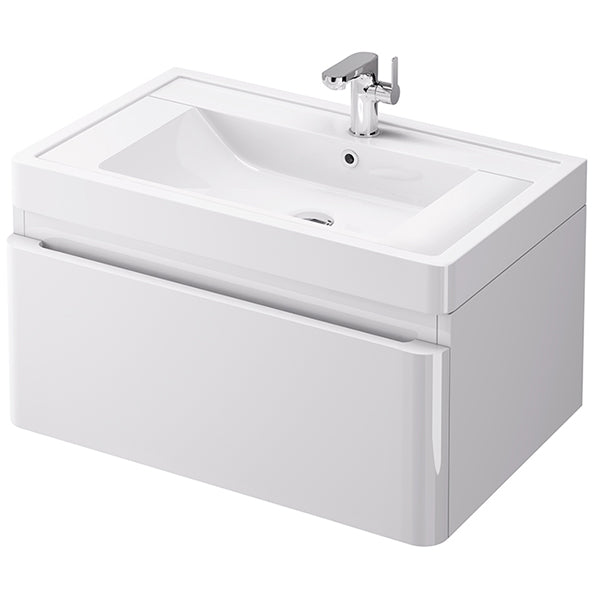 IMEX Flite White Wall Hung Single Drawer Unit And Basin