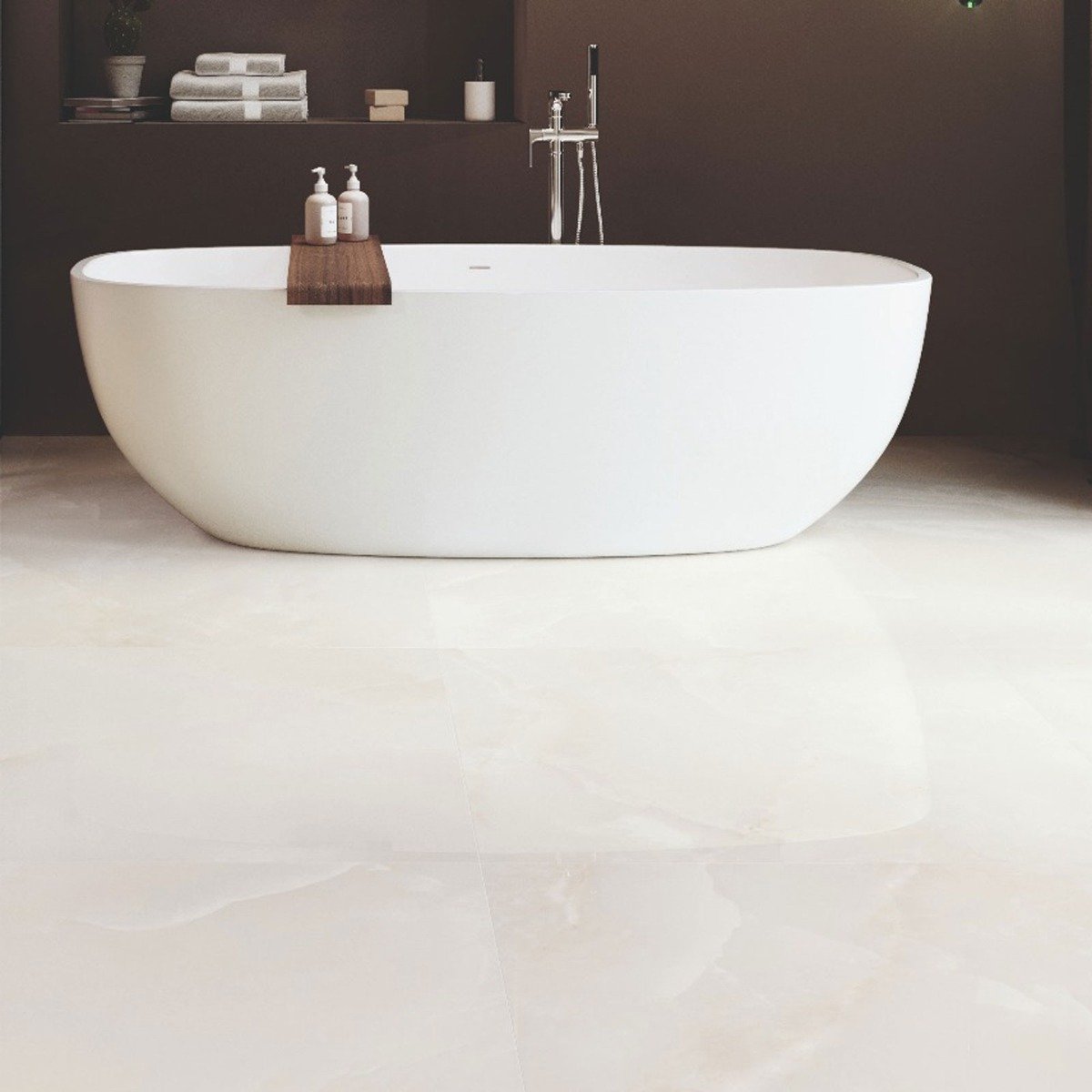Ophelia Onyx Blanco Porcelain Tile 600x1200mm