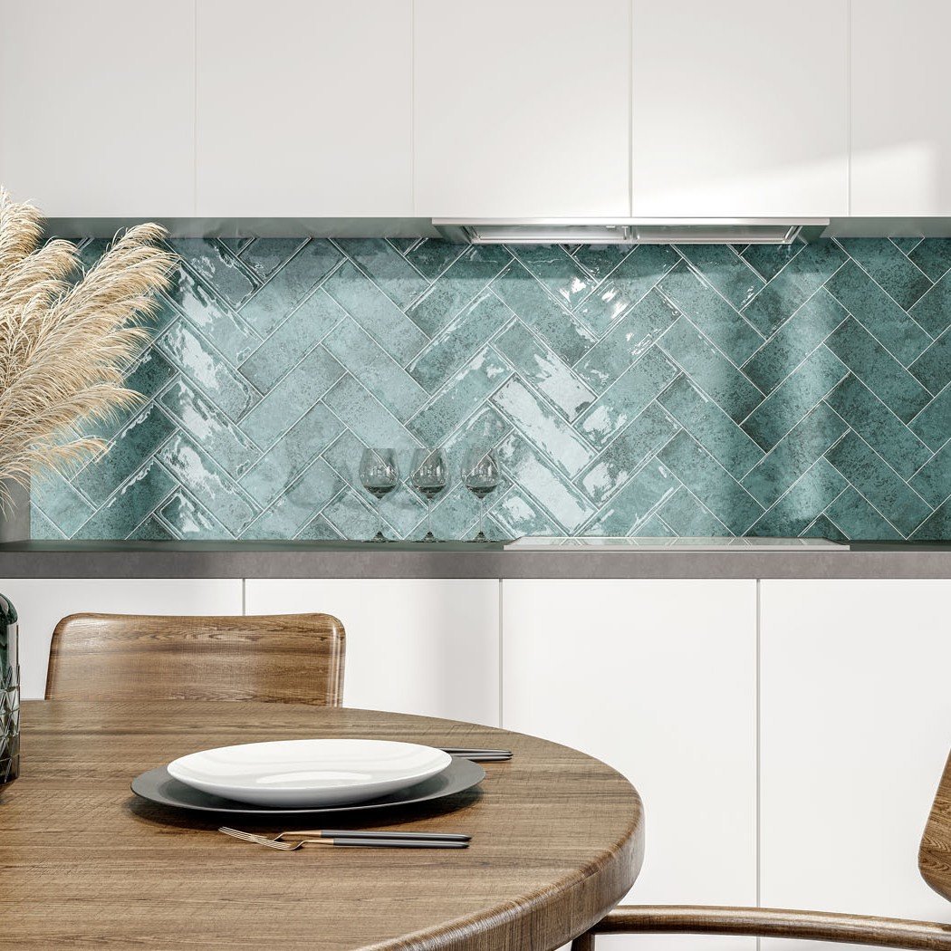 Lugano Green Ceramic Brick Tile 100x300mm
