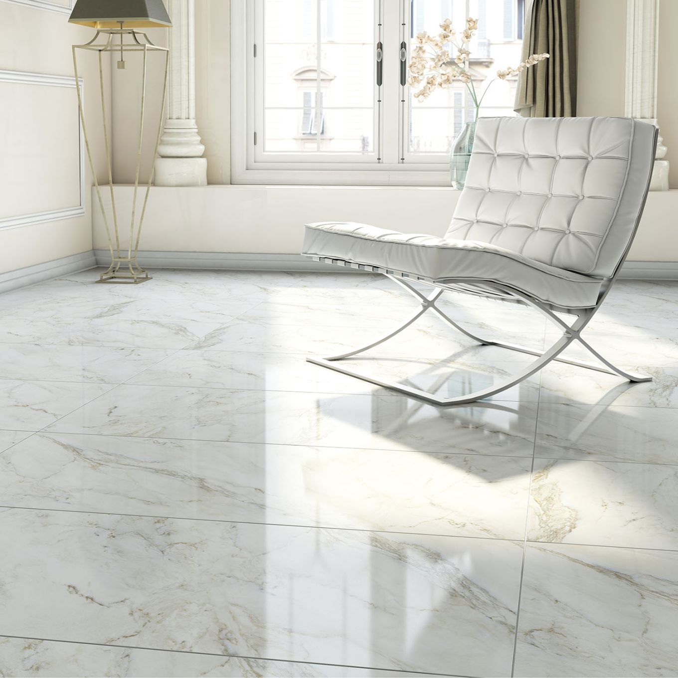 Anya White Rectified Porcelain Tile 600x1200mm