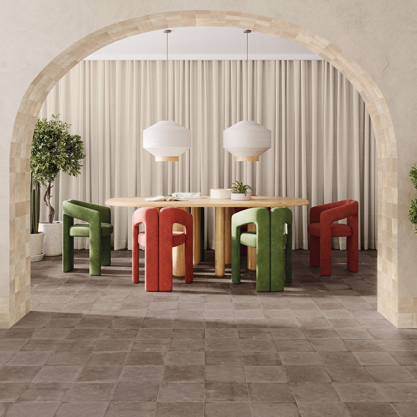 Pedro Brown Terracotta Matt Porcelain Tile 223x223mm