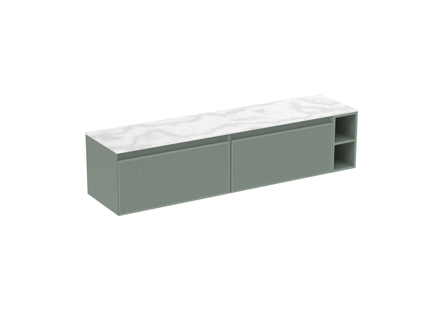 MONUMENT 180cm Kit - 2 x 80cm 1 Drawer wall mounted unit, 20cm Spacers & 180cm Countertop