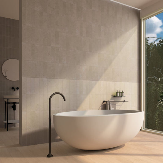 Gambino Beige Matt Ceramic Brick Tile 75x300mm