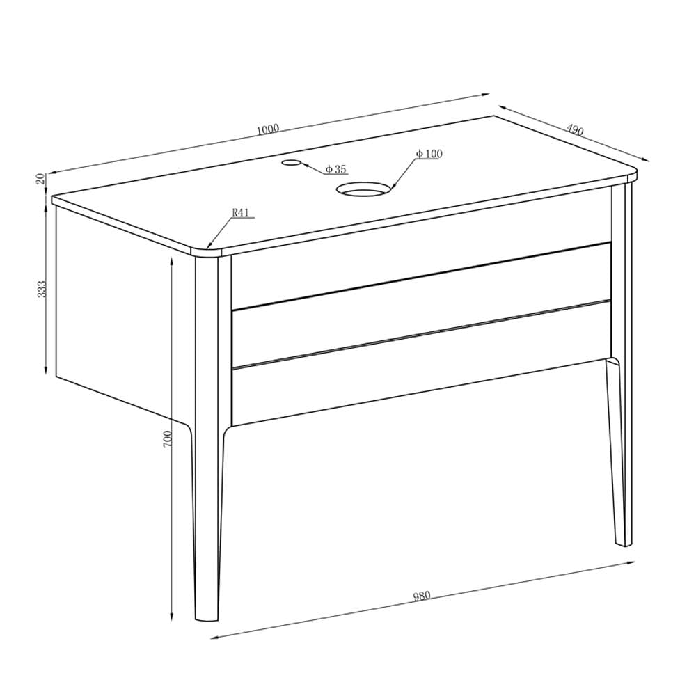 Stonehouse Grey Vanity Unit 1000mm