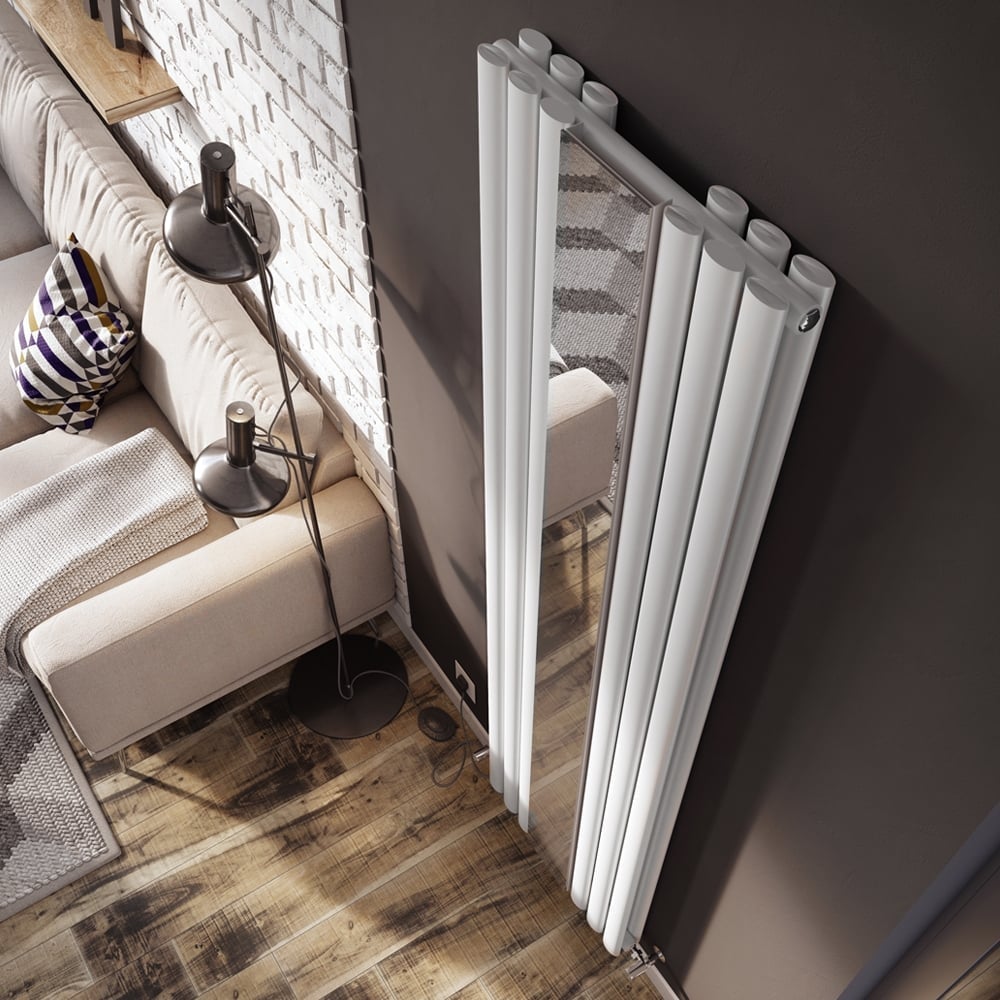 Corex White Vertical Mirror Radiator 1800x500mm