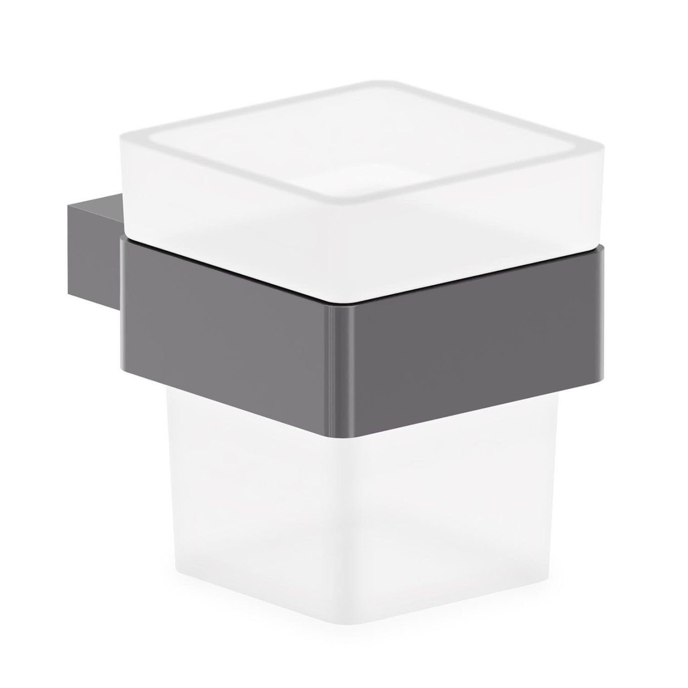 Elora Gunmetal Toothbrush Tumbler and Holder