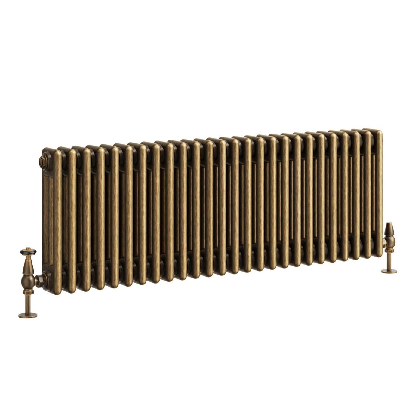 Clement Antique Brass Triple Horizontal Column Radiator 400x1190mm