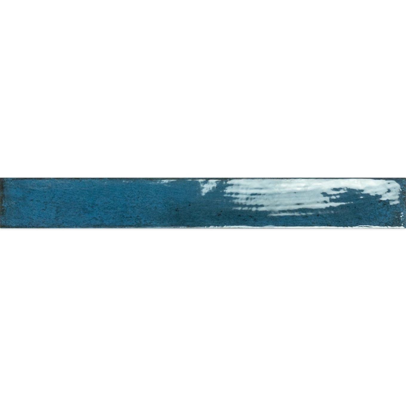 Capri Blue Gloss Ceramic Brick Tile 400x50mm