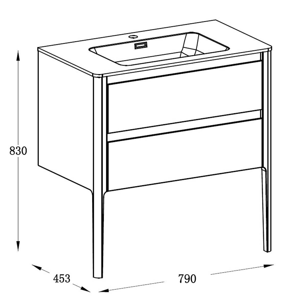 Stonehouse Gloss White Vanity Unit with Integrated Basin 800mm