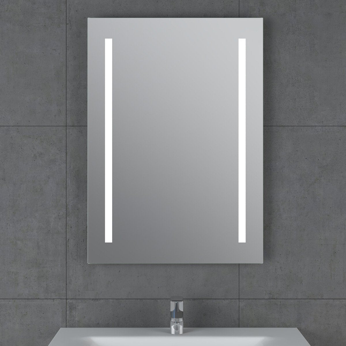 Siena Battery Powered Rectangular LED Mirror 500x700mm