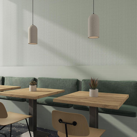 Viera Verde Green Ribbed Matt Ceramic Brick Tile 75x300mm