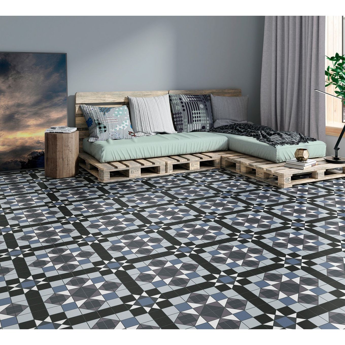 Vincent Azul Matt Ceramic Tile 450x450mm