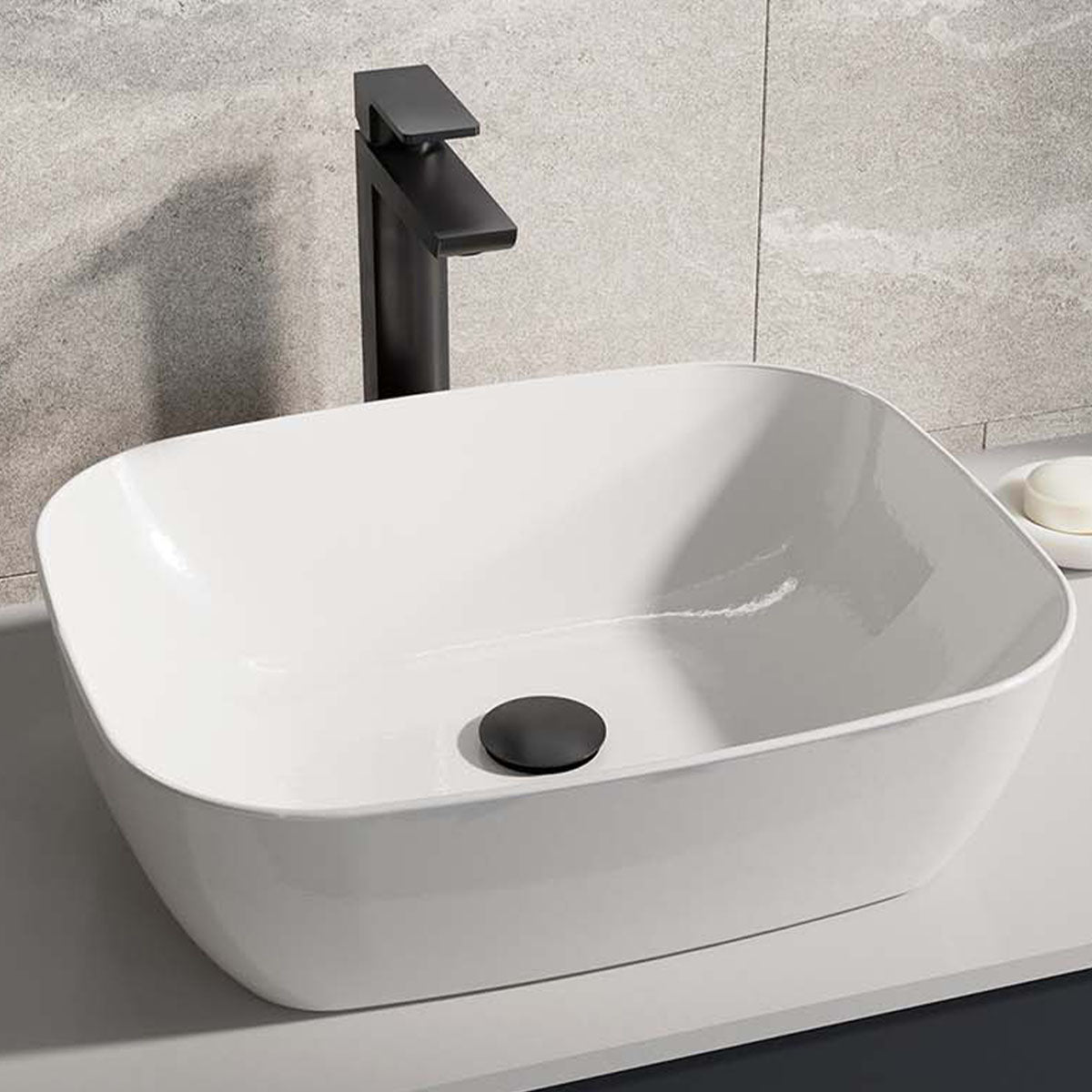 Zena Matt Black Tall Basin Mixer Tap