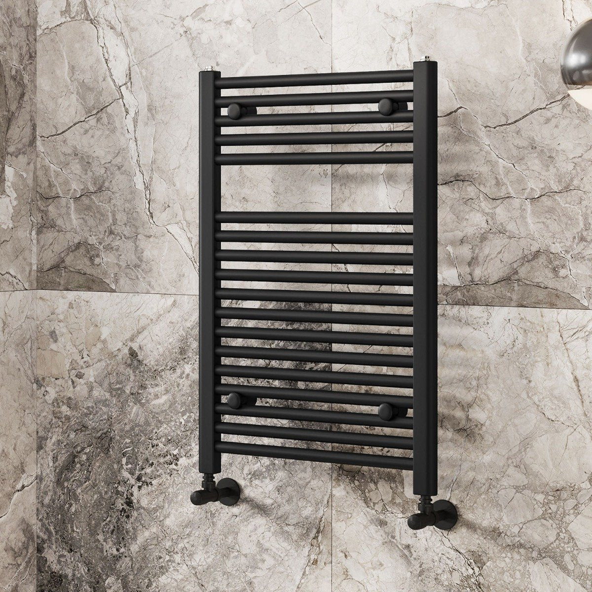 Neptune Matt Black Heated Towel Rail 770x500mm
