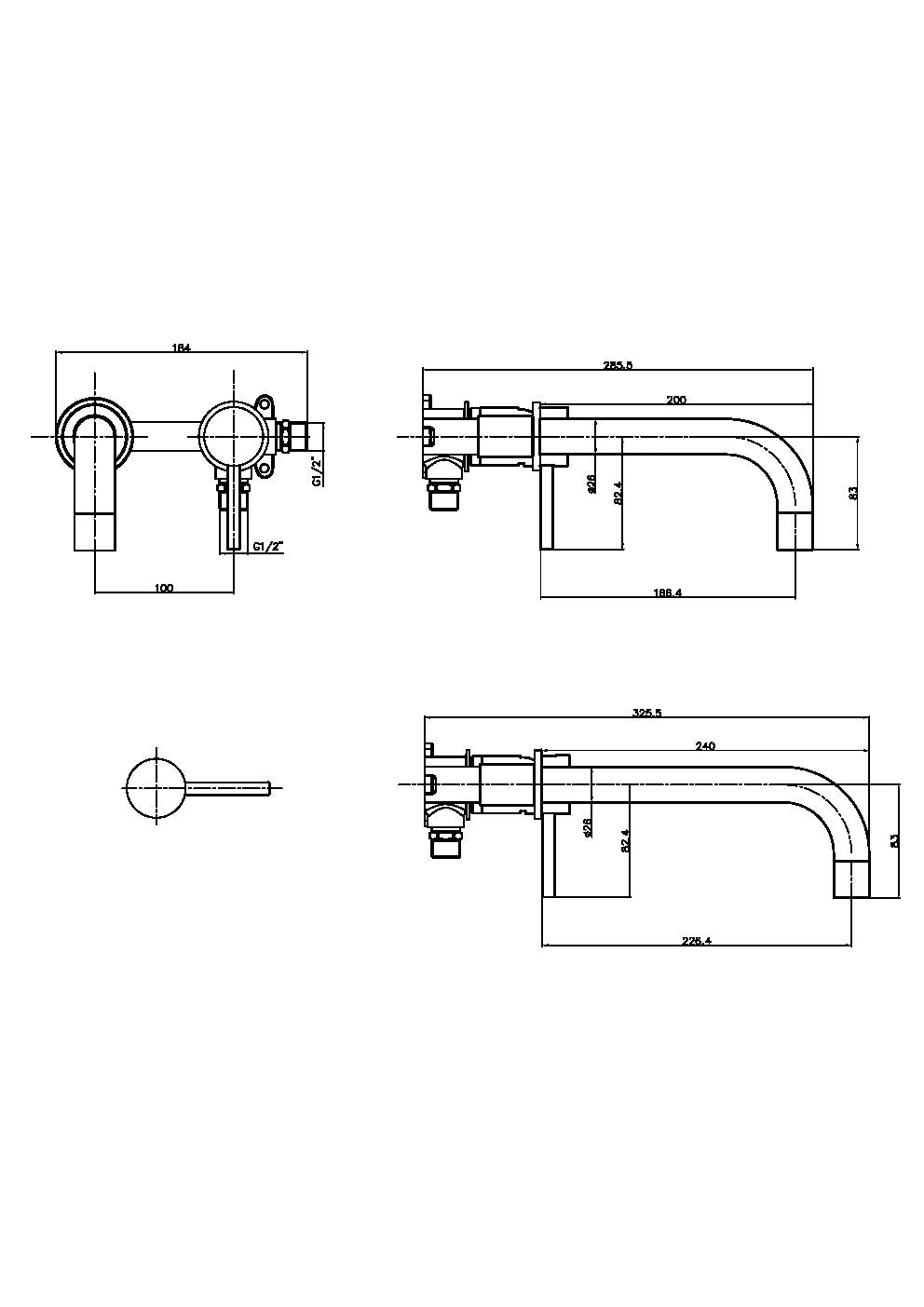 Core Wall Mounted Basin Tap Brushed Bronze