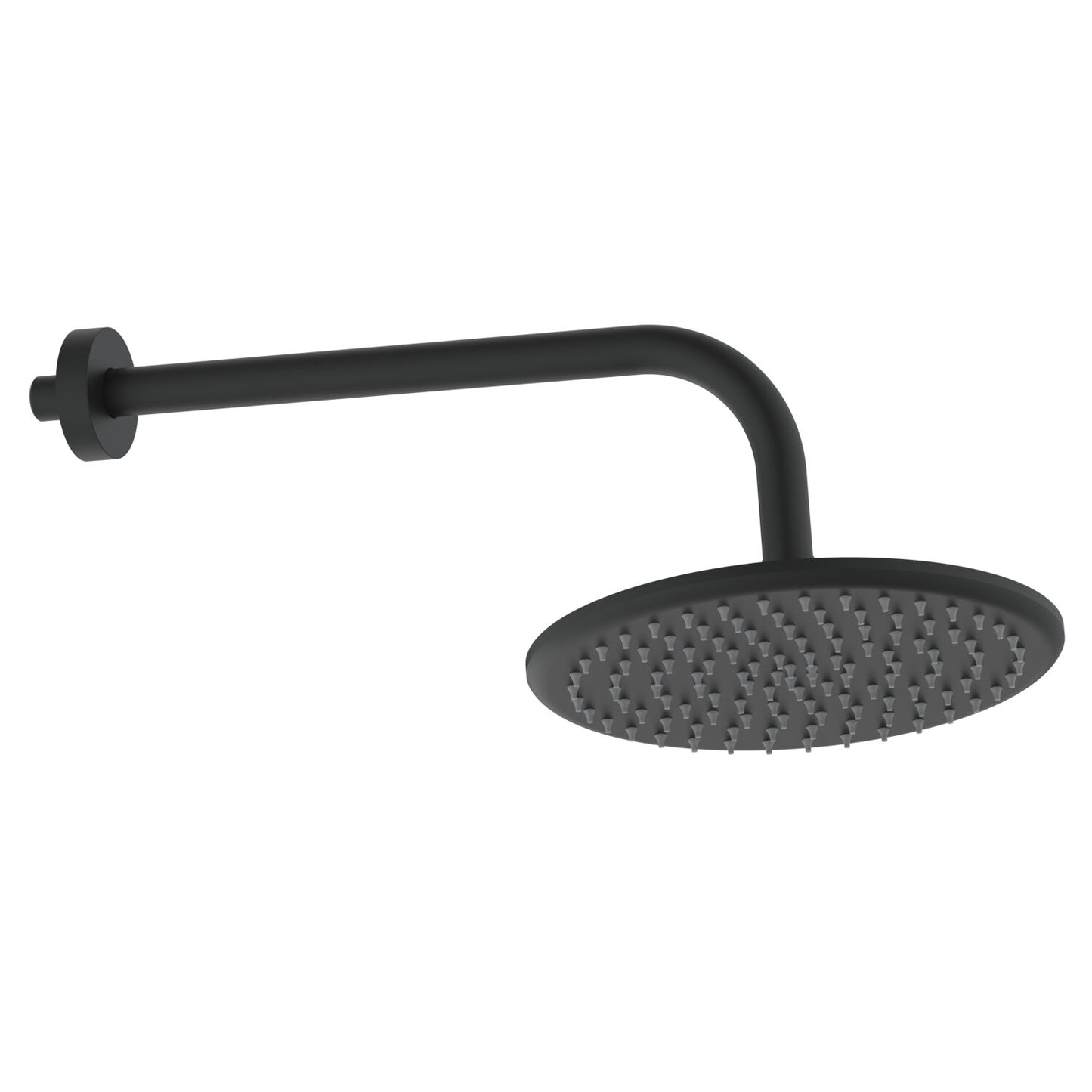 Round Shower Arm & Head Matte Black