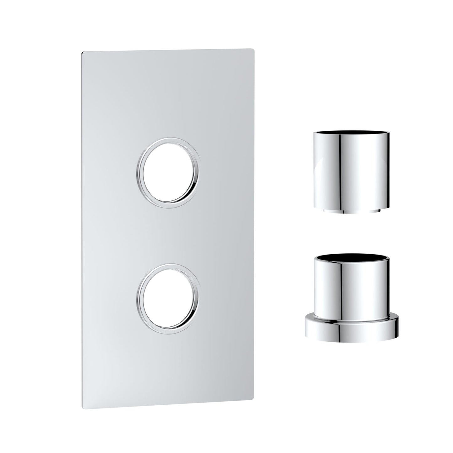 Concealed Plate with Sleeves (1 Outlet) Chrome